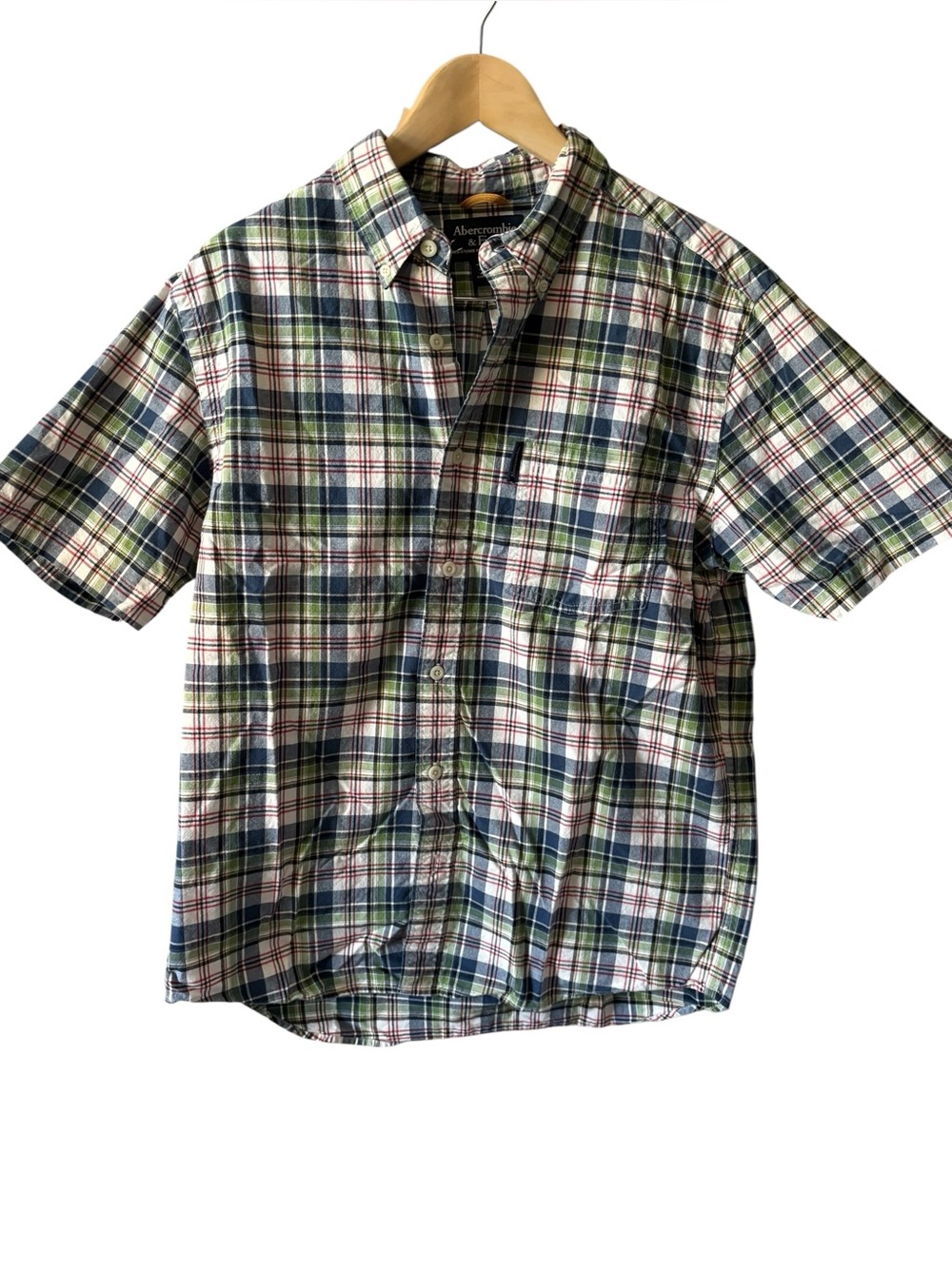 Abercrombie & Fitch Plaid Button-Up Shirt Men’s Size Medium Short Sleeve